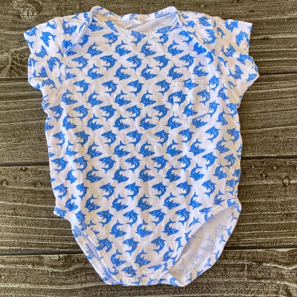 Stella McCartney Kids Other - Baby Unisex Short Sleeve Shark Print Onesie Pocket